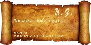 Maruska Györgyi névjegykártya
